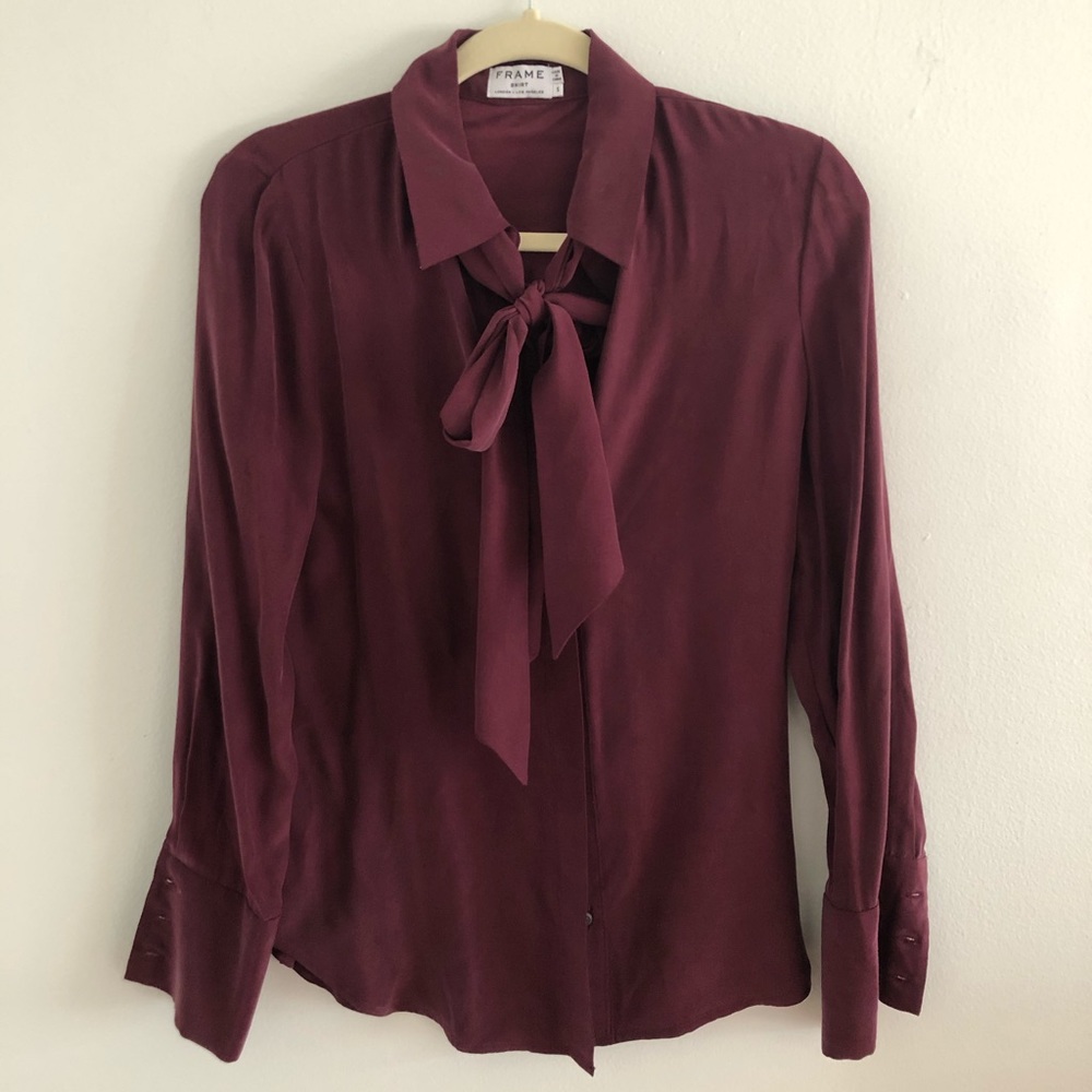 FRAME  Denim 100% Silk Button Down Shirt